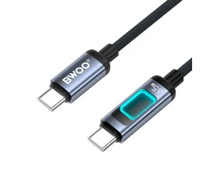 Telforceone BWOO X324CC braided fast charging cable with light display PD 60W USB-C - USB-C