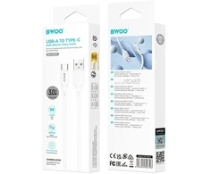 BWOO 3A silikoninis laidas X329L usb – lightning 3A 1m baltas