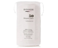 "Byphasse" ovalūs medvilniniai tamponėliai makiažui nuvalyti 50 vnt