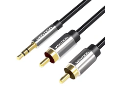 Vention 2xRCA kabelio (Cinch) lizdas iki 3.5 mm ventiliacijos BCFBD 0.5 m (juodas)