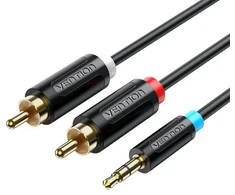 Vention kabelis audio adapteris 3.5mm kištukas - 2x kištukas RCA 8m – Juodas