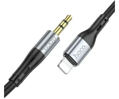 Cable AUX Jack 3,5 mm to Lightning Hoco 1 m UPA22 juodas