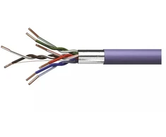 Kabelis FTP CAT5e 4x2x0.48mm, viengyslis, varinis, su LSZH izoliacija Dca violetinis EMOS