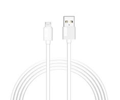 CABLE T-PHOX NETS MICRO USB Baltas 3A ; PVC ; 1,2M
