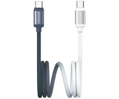Kabelis USAMS Bicolor Series SJ756 PD 60W USB-C/USB-C 1.2m juodos spalvos ir baltos spalvos