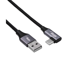 Kabelis USB Akyga USB-C - USB-A 0.3 m Juodas (AK-USB-58)