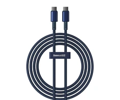 Baseus Tungsten Gold kabelis USB-C - USB-C 100W 2m - Mėlynas