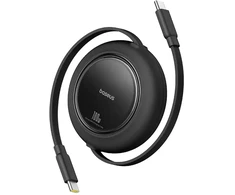 Baseus Free2Pull duomenų perdavimo ir įkrovimo kabelis | USB-C į USB-C | 100W | 1,5 m | juodas