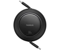 Baseus Free2Pull duomenų perdavimo ir įkrovimo kabelis | USB-C į USB-C | 100W | 1,5 m | juodas