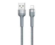 USB Lightning Remax Jany Alloy kabelis, 1m, 2.4A (sidabrinis)