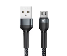 USB Micro Remax Jany Alloy kabelis, 1m, 2.4A (juodas)