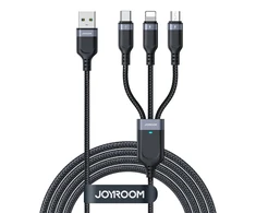 Daugiafunkcis USB kabelis Joyroom S-1T3018A18 3w1 / 3.5A / 0.3m (juodas)