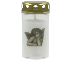 Candela Memorial Candle With Cap Baltas With Print