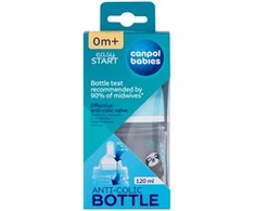 Canpolbabies CANPOL 35/220 EasyStart Exotic 120ml buteliukas nuo dieglių plačios burnos mėlynas