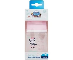 Canpolbabies CANPOL 35/220 EasyStart Egzotiškas plačiai atidaromas buteliukas nuo dieglių 120ml rožinis