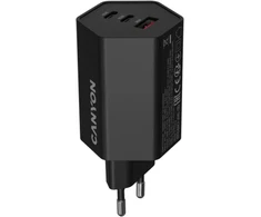 CANYON įkroviklis HEXAGON 65 GaN 65W 2xPD 1xQC EU Juodas