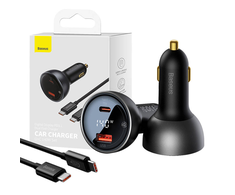 Automobilinis įkroviklis Baseus Superme USB USB-C 140W - juodas