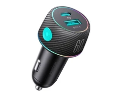 Automobilinis įkroviklis Joyroom CCN01, 1x USB QC3.0, 1x USB-C PD 60W (juodas)