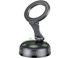 Magnetinis automobilio laikiklis Hoco su reguliuojamu siurbtuku H92 juodas metalas pilka