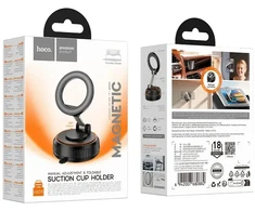 Car phone holder compatible with MagSafe with suction cup Hoco H105 juodas