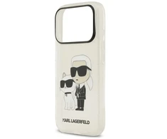 Karl Lagerfeld IML NFT Glitter Karl&amp;Choupette dėklas iPhone 18 Pro Max / 17 Pro Max - Permatomas