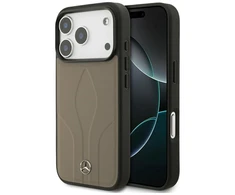 Dėklas Mercedes Leather The Move MagSafe skirtas Apple iPhone 17 Pro taupe