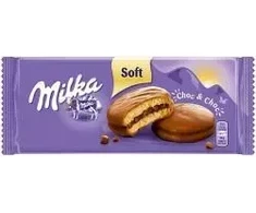 Pyragaičiai MILKA biskvitiniai su kakaviniu įdaru ir šokolado gabaliukais, 150g