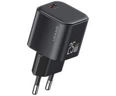 Įkroviklis USAMS JC Series CC289 25W GaN Mini Fast Įkroviklis USB-C juodos spalvos