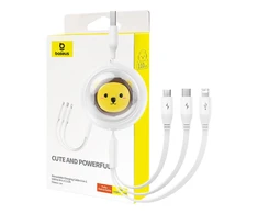 Baseus Įkrovimo kabelis 3in1 USB - USB-C USB-M Lightning 3.5A 1.1m - baltas