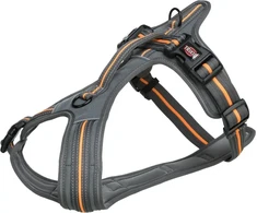 Trixie Fusion touring, petnešos, šunų pakinktai, grafitas / papajos, diržas / neopreno juosta, L – XL: 72-89 cm / 30 mm
