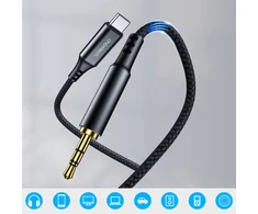Choetech AUX006 USB-C / mini jack 3.5mm cable 1 m – juodas