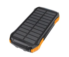 Choetech B659 Solar Power Bank su indukciniu įkrovimu 2x USB 10000mAh Qi 5W - juoda - oranžinė