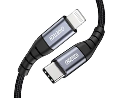 Choetech IP0041 USB-C / Lightning MFi 480Mb/s 3A 2 m kabelis – juodos spalvos