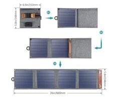 Sulankstomas saulės įkroviklis Choetech SC004 14W, 1xUSB (pilkas)