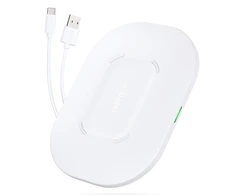 „Choetech“ belaidžio greito įkroviklio rinkinys 15 W LED baltas (T550-F) + USB įkroviklis 18 W maitinimo šaltinis baltas (Q5003-EU) + maitinimo laidas (AC)