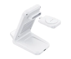 Belaidis įkroviklis CHOETECH, 15W, 3in1, baltas su stovu