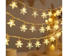 Christian Dior Kalėdinė LED girlianda snowflake/star - 6m/40 lampek ciepłe balta/warm baltas zasilane bat. 3xAA EHD-LS05