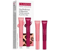 „Clarins Lip Perfector Duo“ rinkinys – 01 „Rose Shimmer“ 12 ml + 08 „Plum Shimmer“ 12 ml