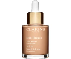 „Clarins“ spalvą koreguojantis skystas makiažo pagrindas „Skin Illusion“, 108, smėlio spalvos, SPF 15, 15 ml *Mėginamoji pakuotė