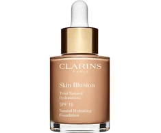 „Clarins“ spalvą koreguojantis skystas makiažo pagrindas „Skin Illusion“, 108, smėlio spalvos, SPF 15, 15 ml *Mėginamoji pakuotė