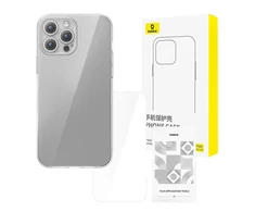 Skaidrus dėklas Baseus iPhone 15 Pro + grūdintas stiklas