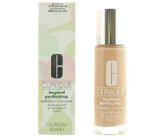 Clinique, Beyond Perfecting, Full Coverage, Natural Finish, Liquid Foundation &amp; Maskuoklis 2-In-1, 575, Cork, 30 ml