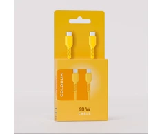 Telforceone COLORUM kabelis USB-C - USB-C 1,8m 3A CK60-CC-05 xGeltona