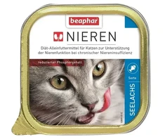 Pilnvērtīga diētiska kaķu barība (pastēte) : Beaphar NIERDIEET SEELACHS 100G .
