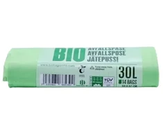 Compostable garbage bags BioBag 30L (14 pcs. per roll) 16mkr. 50x57cm žalias