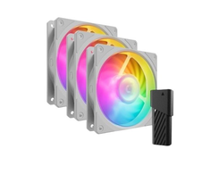 Kompiuterio Ventiliatorių Rinkinys - Cooler Master Mobius 120P ARGB 3-vnt. Baltos Spalvos Leidimas