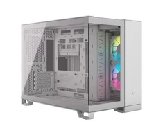 Corsair 2500X Link RGB Micro-ATX kompiuterio korpusas, Tempered Glass - baltos spalvos