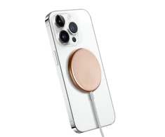 Crong MagSpot – aliuminio belaidis įkroviklis MagSafe (auksinis)