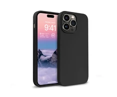 „Crong Color Cover“ skystas silikoninis dėklas, skirtas „iPhone 14 Pro“ (juodas)