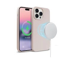„Crong Color Cover“ magnetinis dėklas, skirtas „iPhone 14 Pro“ (smėlio rožinis)